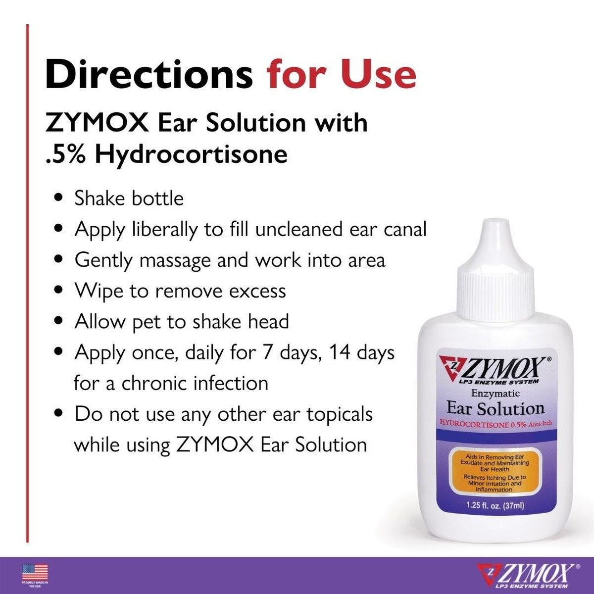 Zymox Ear Solution with .5% hydrocortisone ZYMOX