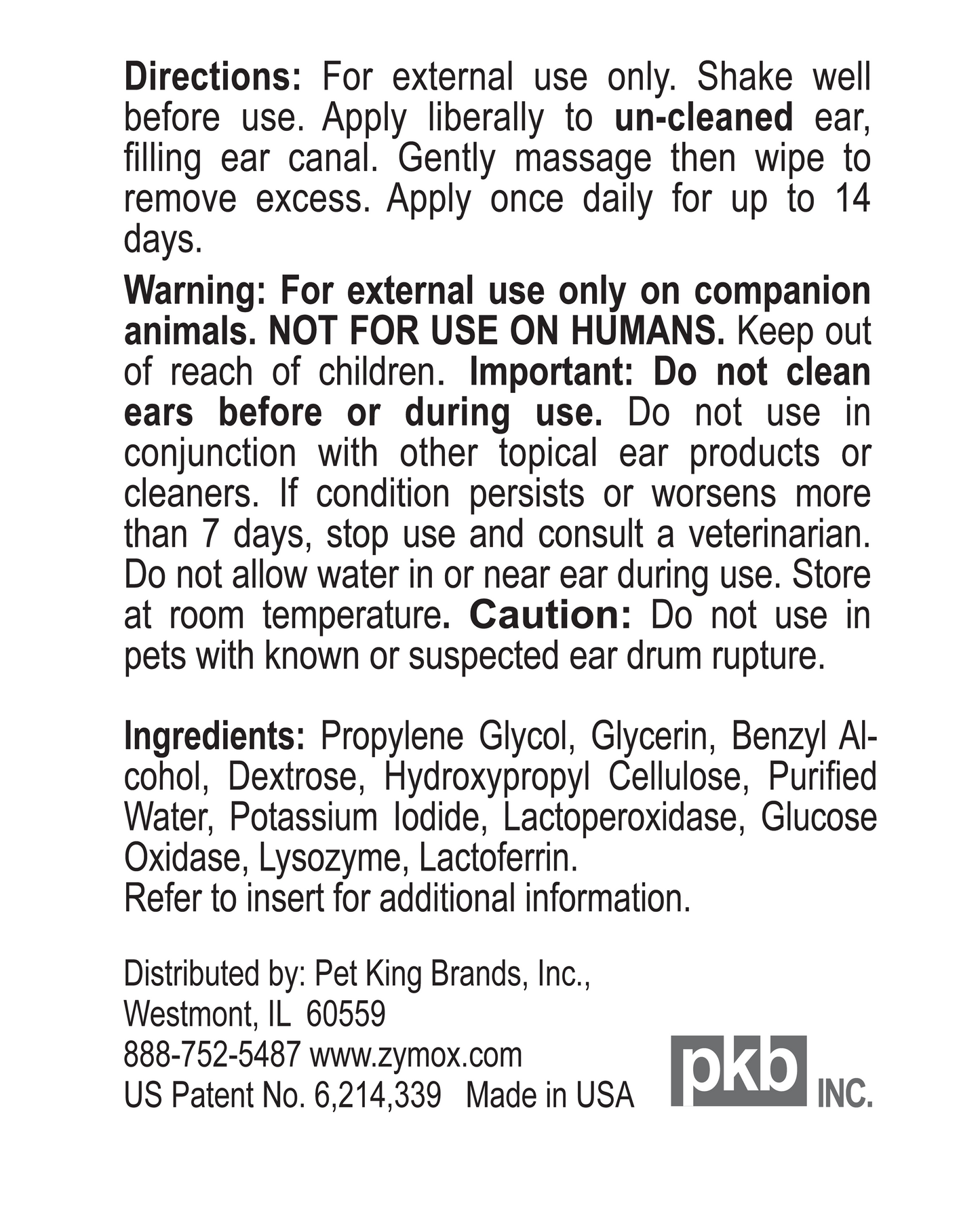 Zymox Ear Solution without Hydrocortisone.