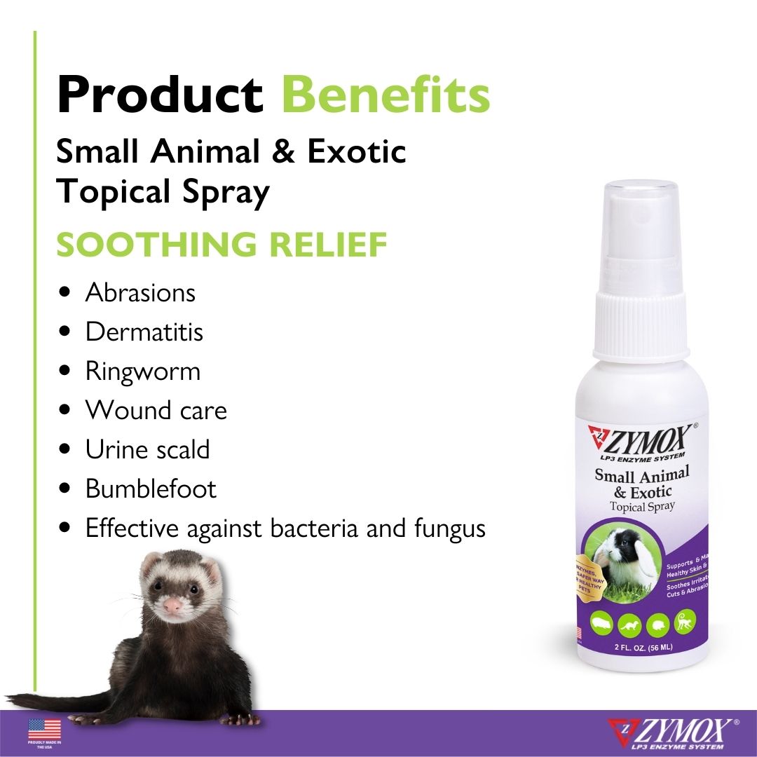 Zymox Small Animal & Exotic Topical Solution Spray ZYMOX