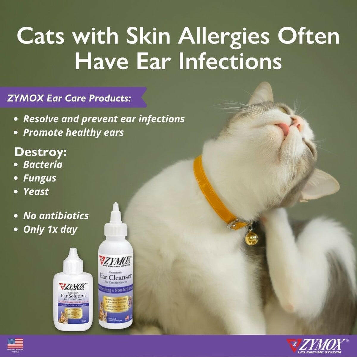 Zymox Enzymatic Topical Cream 0.5% Hydrocortisone for Cats & Kittens.