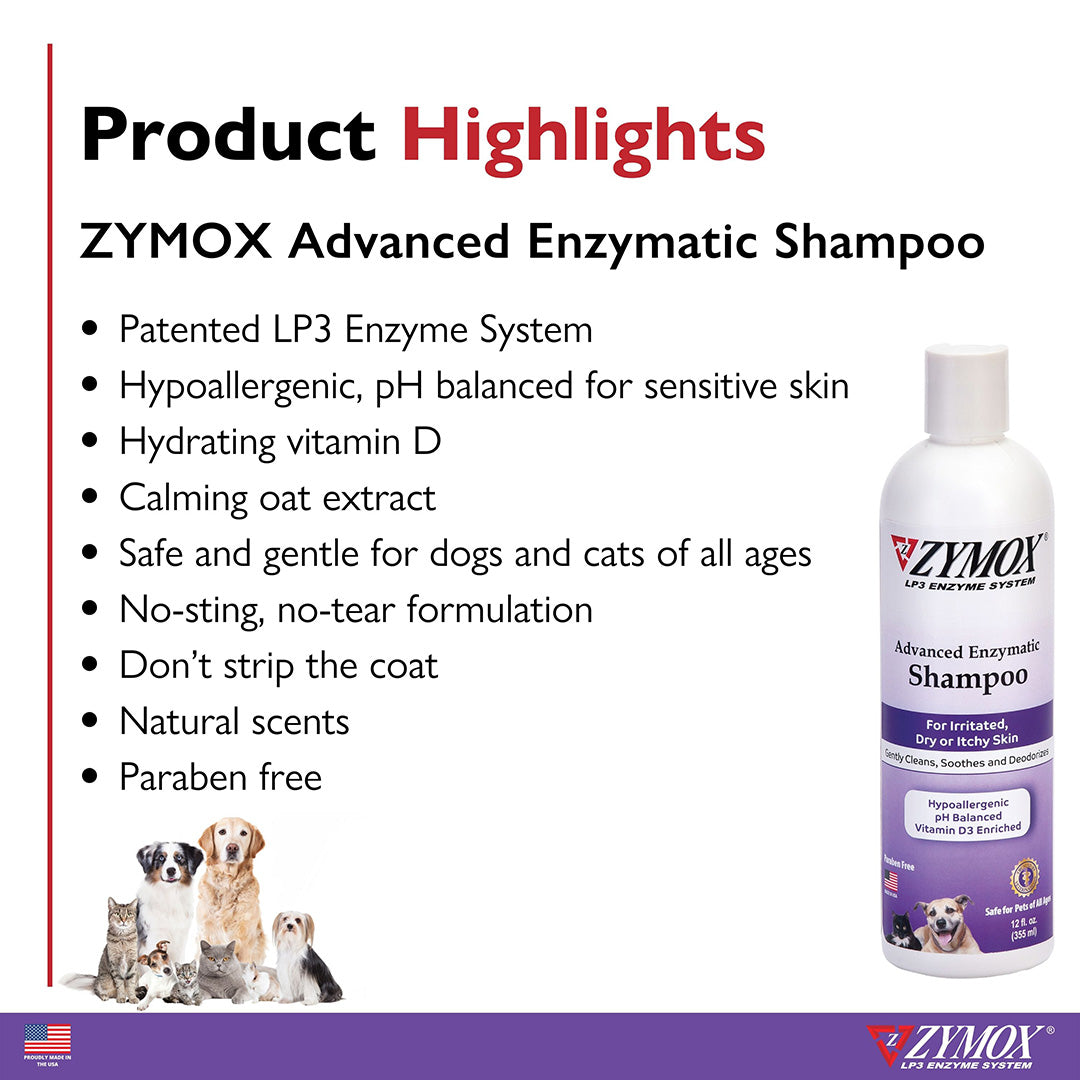 Zymox Advanced Enzymatic Shampoo for Dry or Itchy Skin ZYMOX