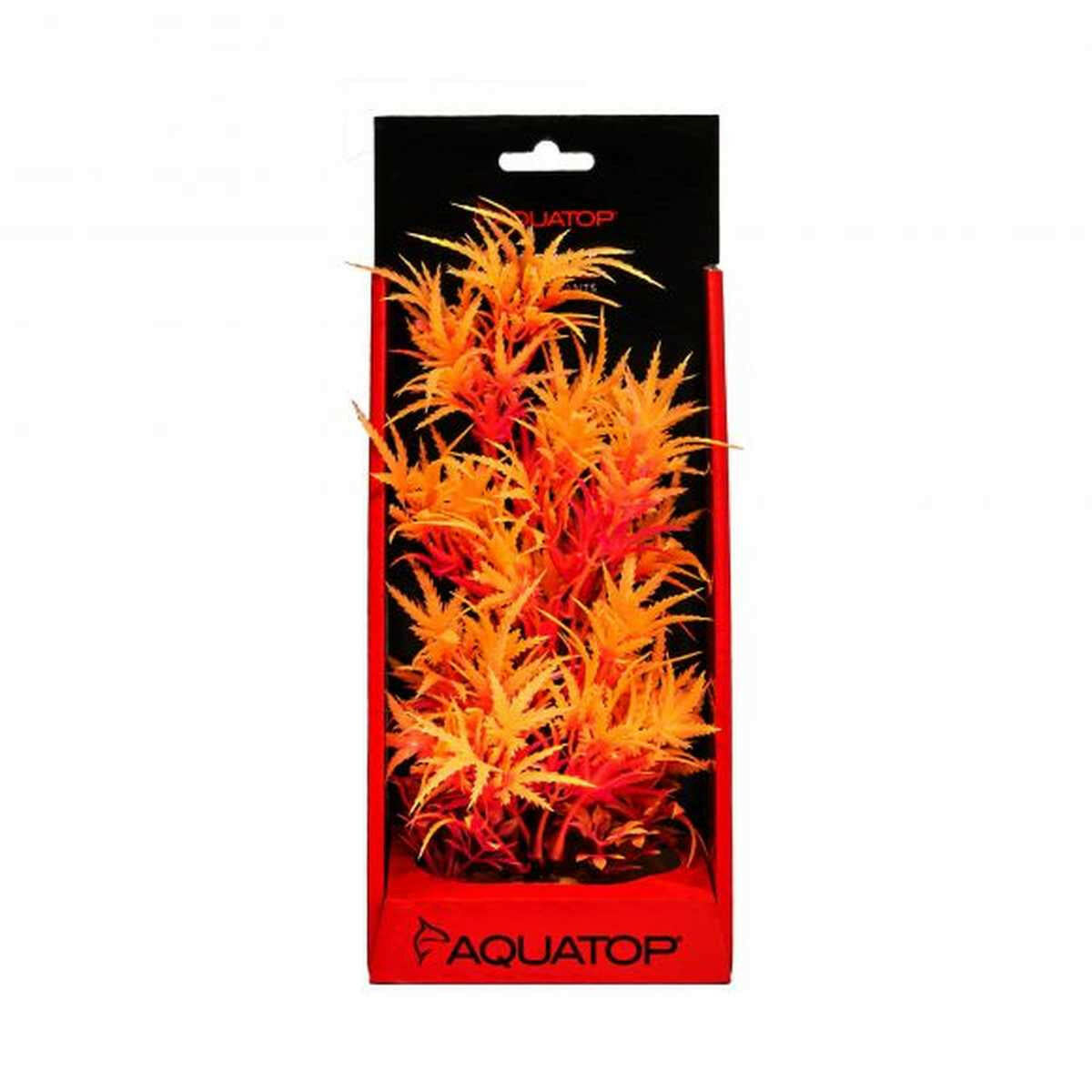 AQUATOP 10" Tangerine Cannabis Plastic Plant with Weighted Base for Aquariums, PD-FCT10