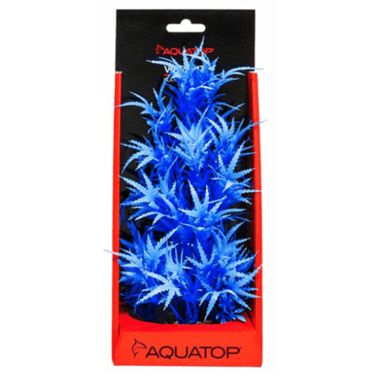 AQUATOP 10" Vibrant Blue Fluorescent Cannabis Plastic Plant with Weighted Base for Aquariums, PD-FCB10 Aquatop