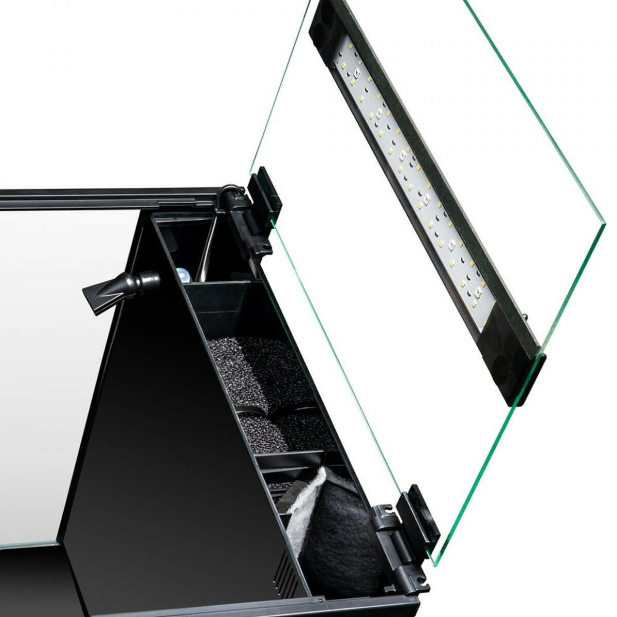 AQUATOP 13.5 Gallon Bow Front Glass Aquarium Kit with Filter and LED Lighting - All in One, BFK-13 Aquatop
