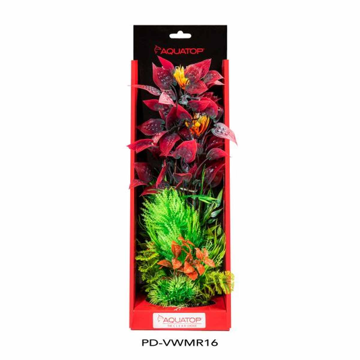 AQUATOP 16" Mixed Red Vibrant Wild Plastic Plant PD-VWMR16 Aquatop