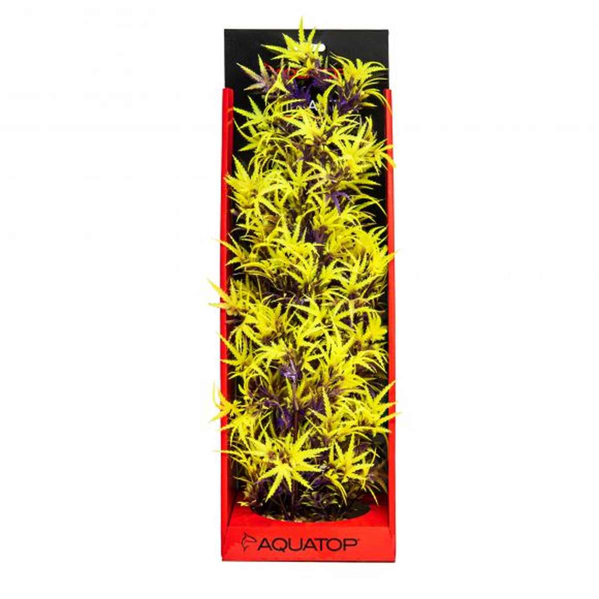 AQUATOP 16" Olive Cannabis Plastic Plant with Weighted Base for Aquariums, PD-FCO16 Aquatop