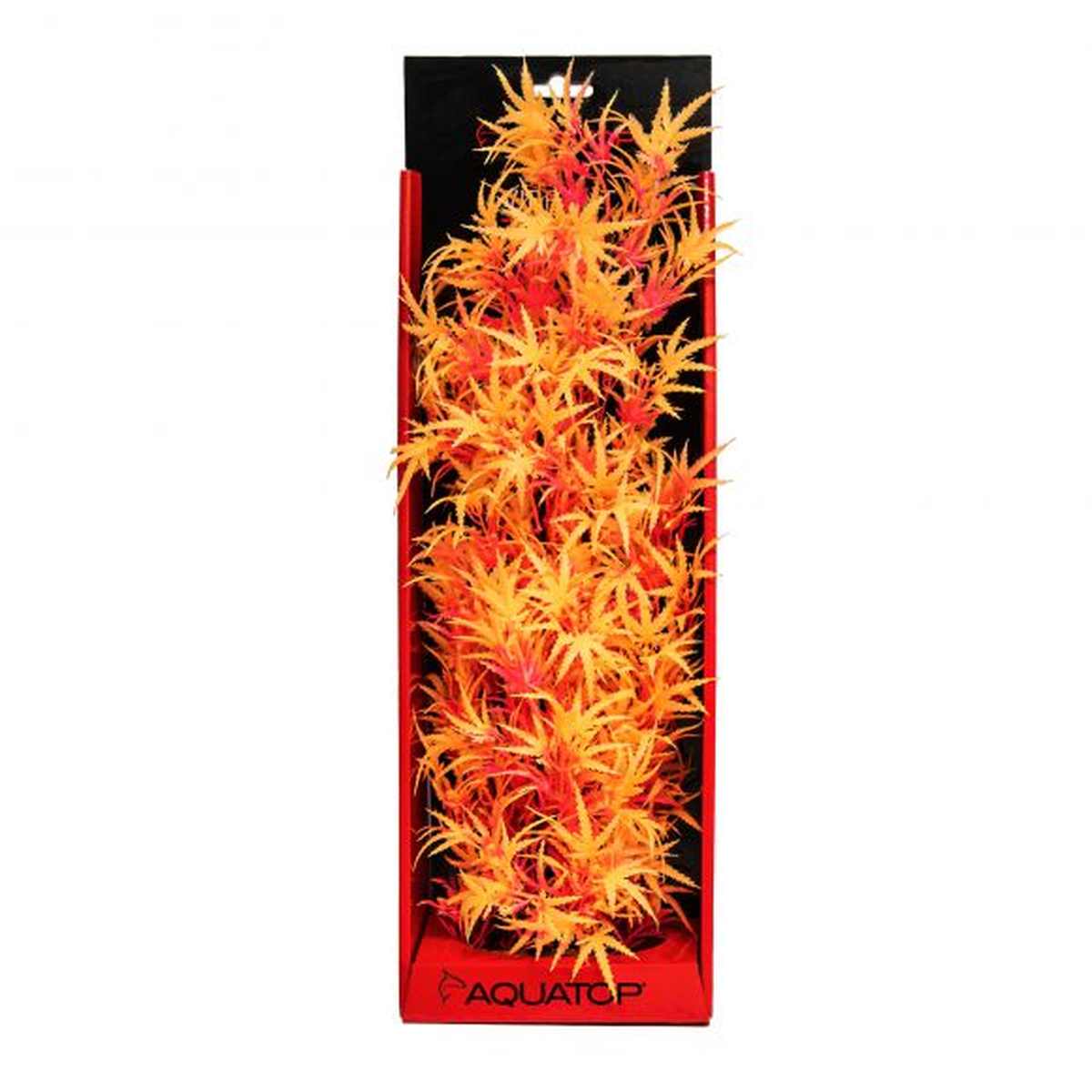 AQUATOP 16" Tangerine Cannabis Plastic Plant with Weighted Base for Aquariums, PD-FCT16 Aquatop