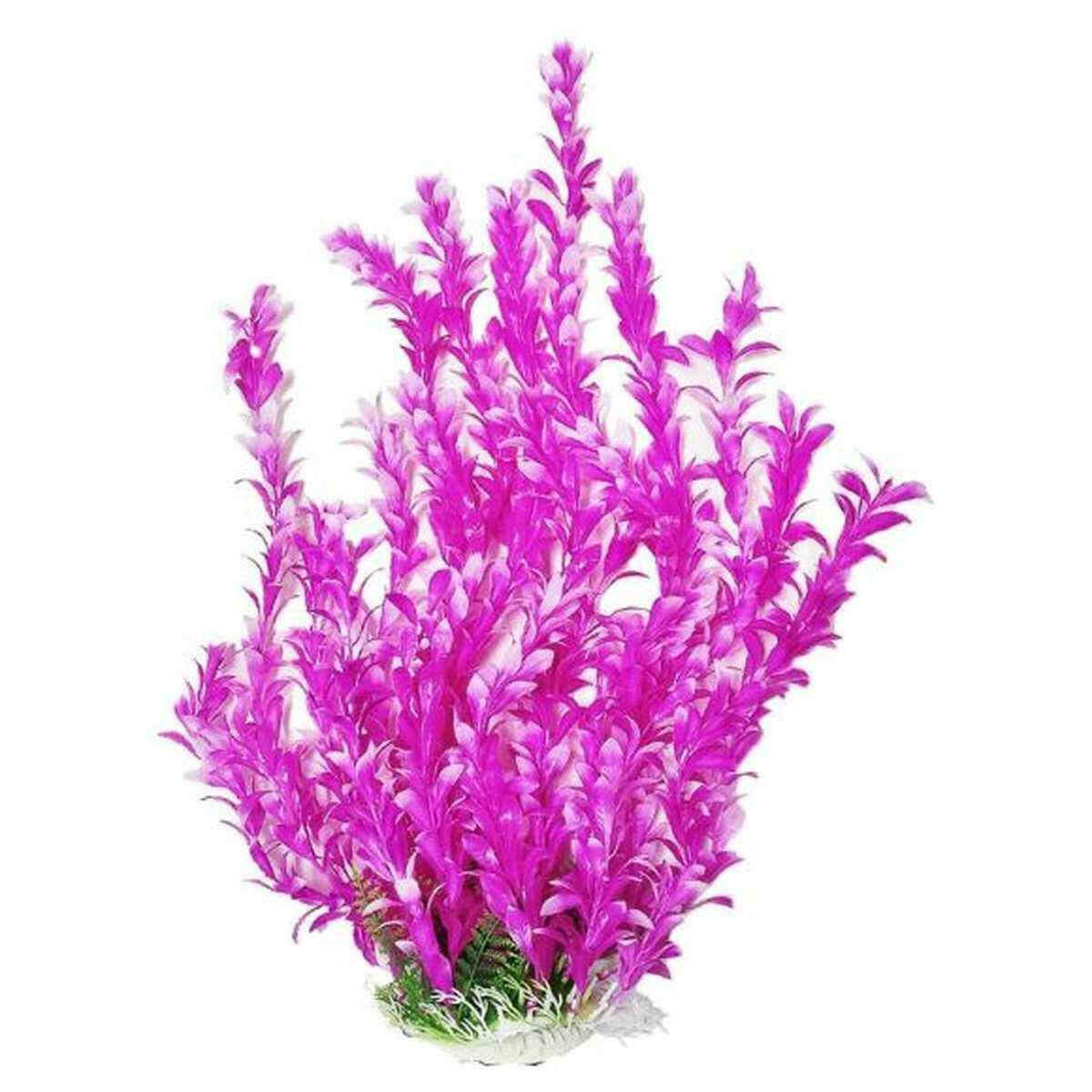 AQUATOP 16" Pink/White Bacopa-like Plastic Plant with Weighted Base for Aquariums (PD-BH24).