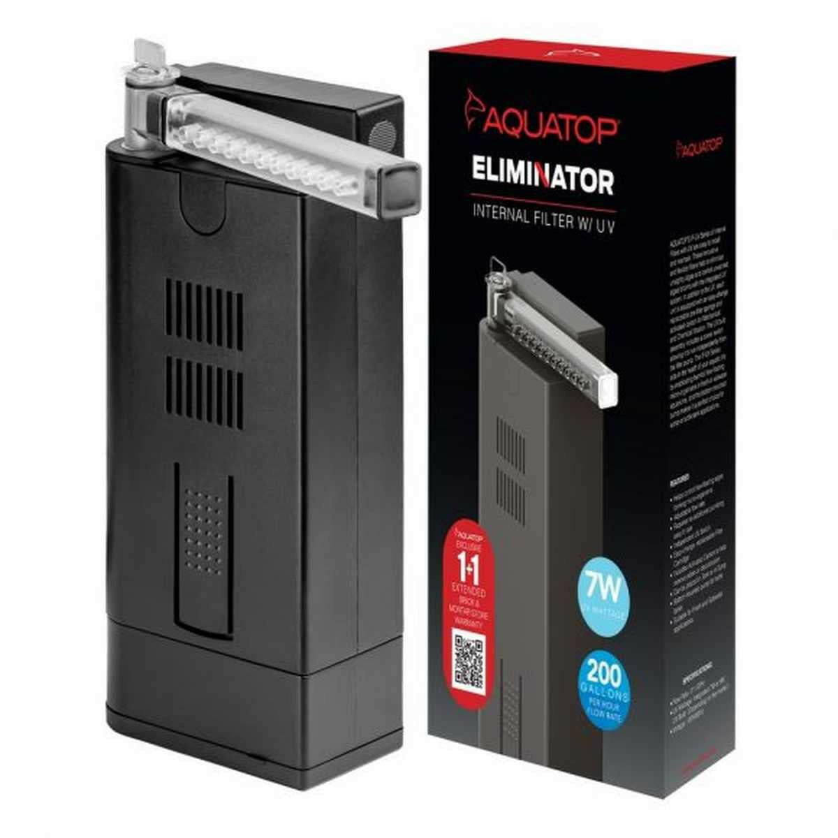 AQUATOP 200 GPH Slim Internal Filter with 7W UV Light – IF7-UV Aquatop