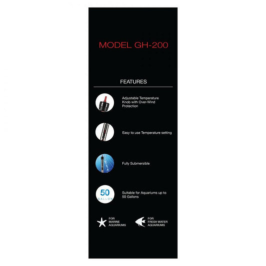 AQUATOP 200W Submersible Glass Heater – GH-200W Aquatop