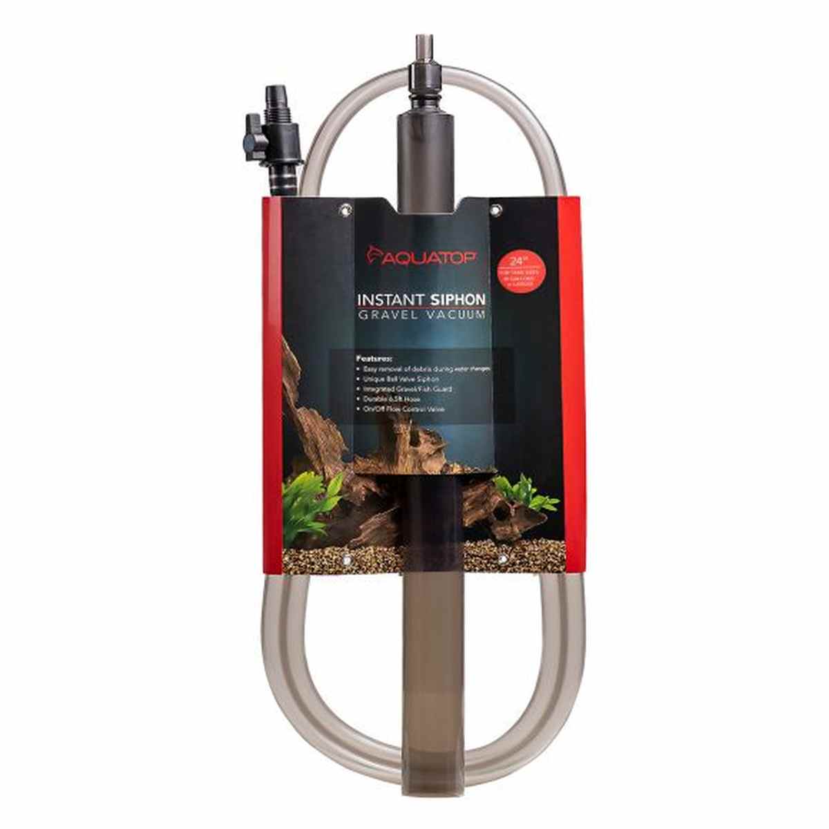 AQUATOP 24" Gravel Vacuum Cleaner with Instant Siphon & Gravel/Fish Guard – AGV-24 Aquatop