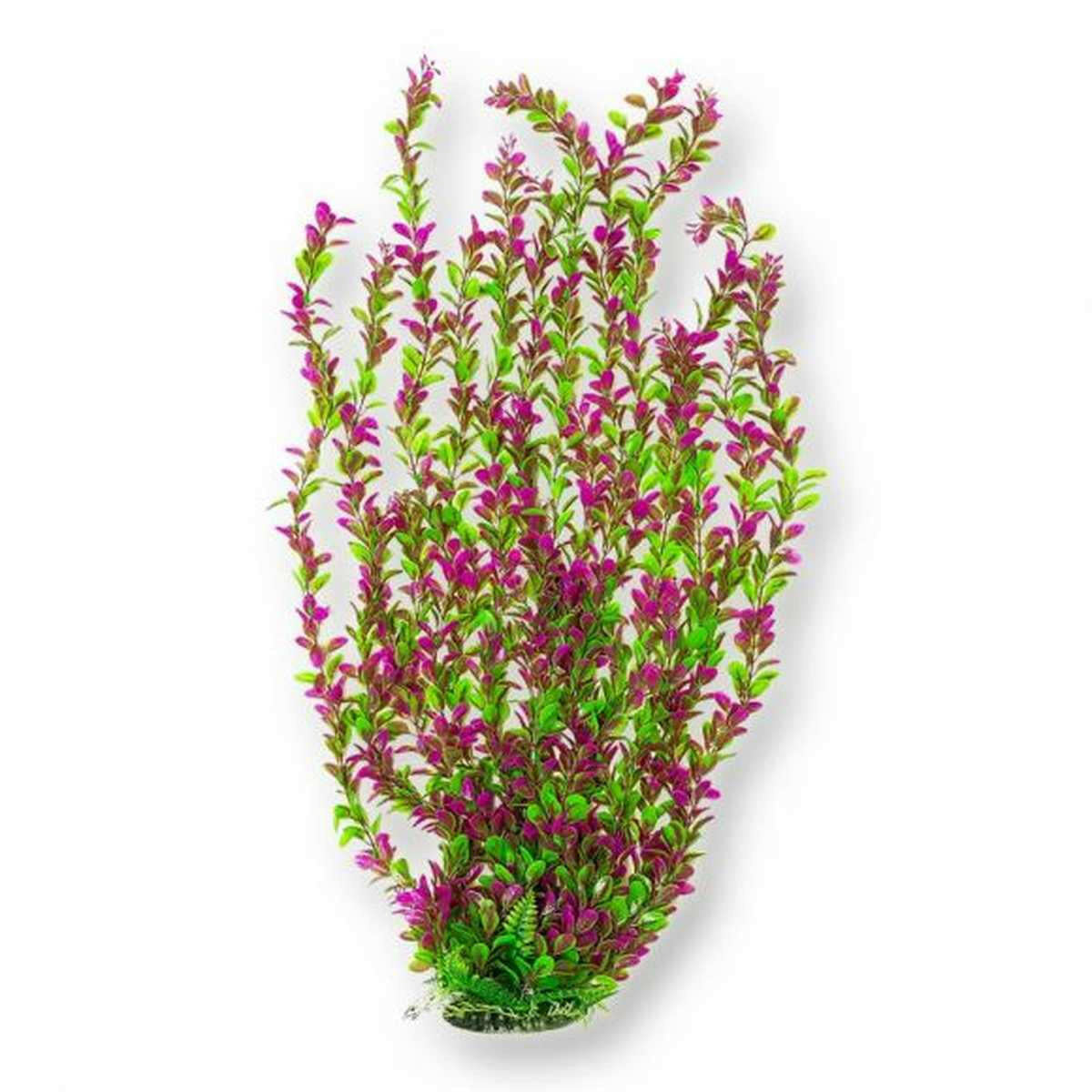 AQUATOP 26" Green/Pink Small Leafs Plastic Plant with Weighted Base – PD-BH54 Aquatop