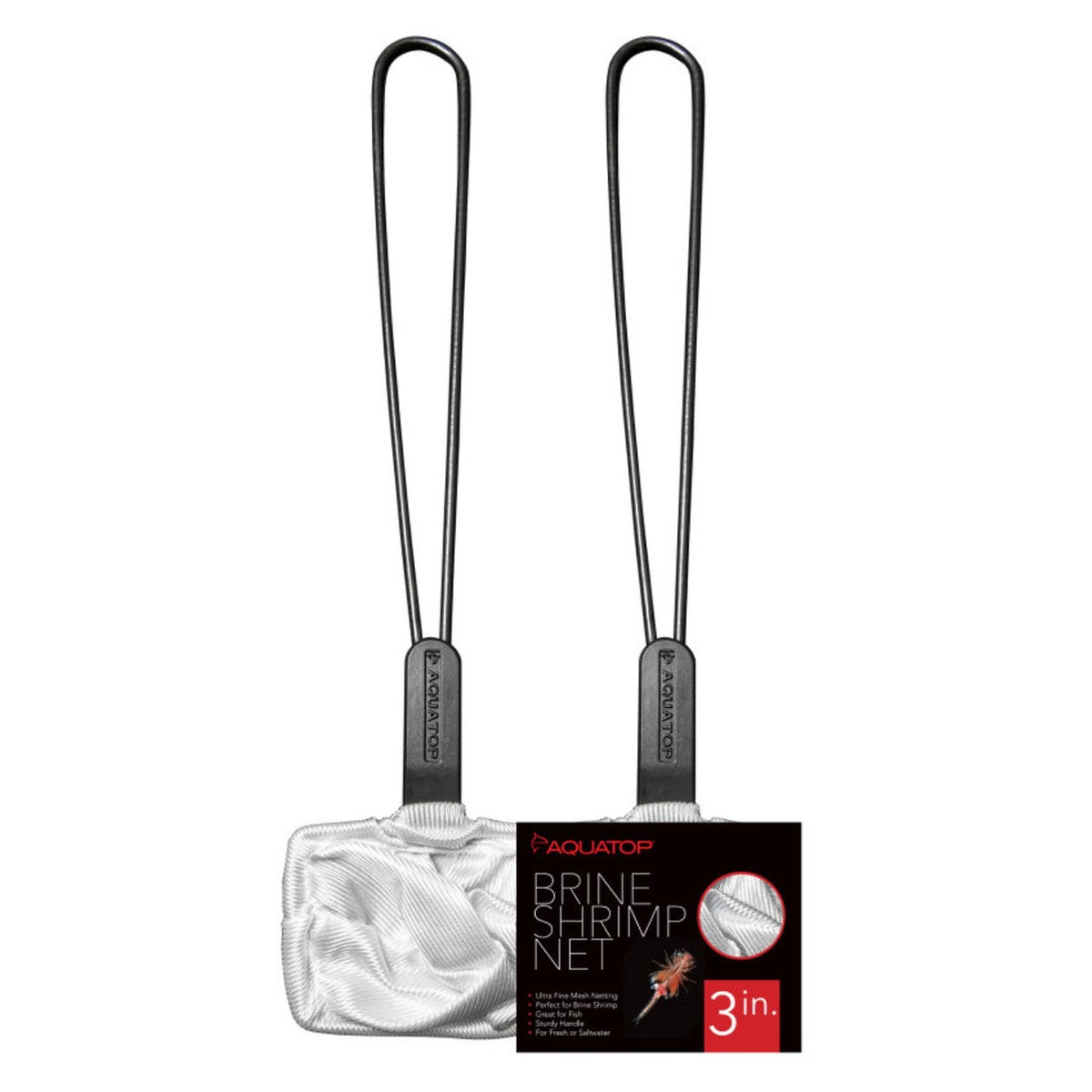 AQUATOP 3" Brine Shrimp Net with 10" Handle - Durable Fine Mesh, AQ-BSN03 Aquatop