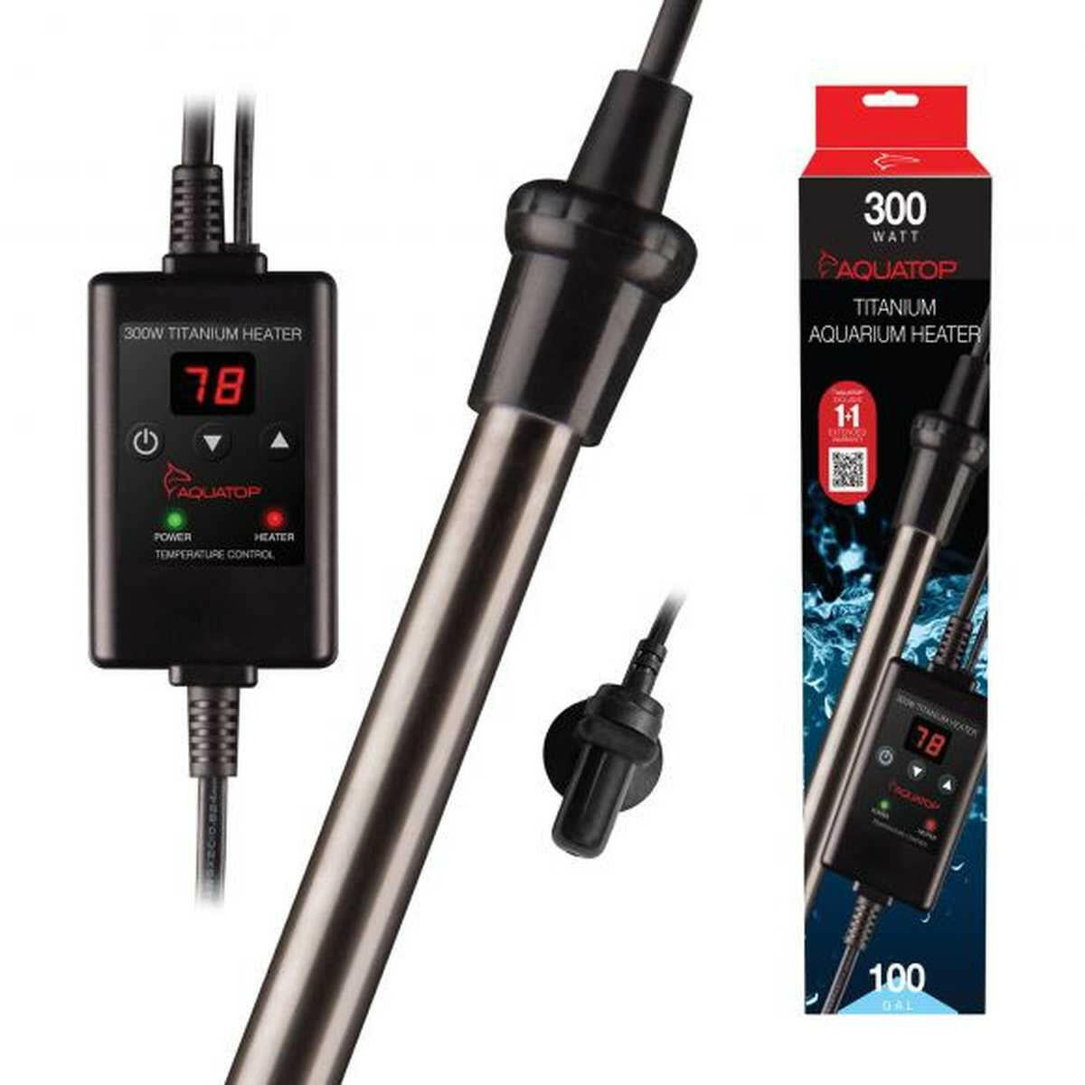 AQUATOP 300W Titanium Heater with Controller for Aquariums up to 100 Gallons (TH-C300