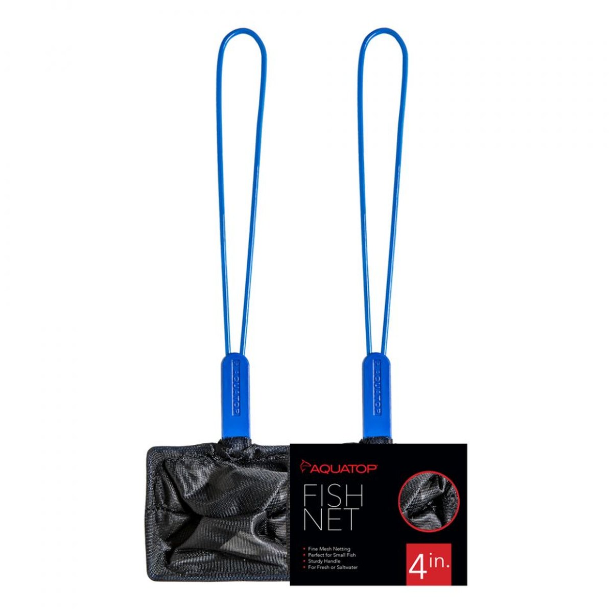 AQUATOP 4" Fine Mesh Aquarium Fish Net with 10-inch Handle, AQ-FN04F Aquatop