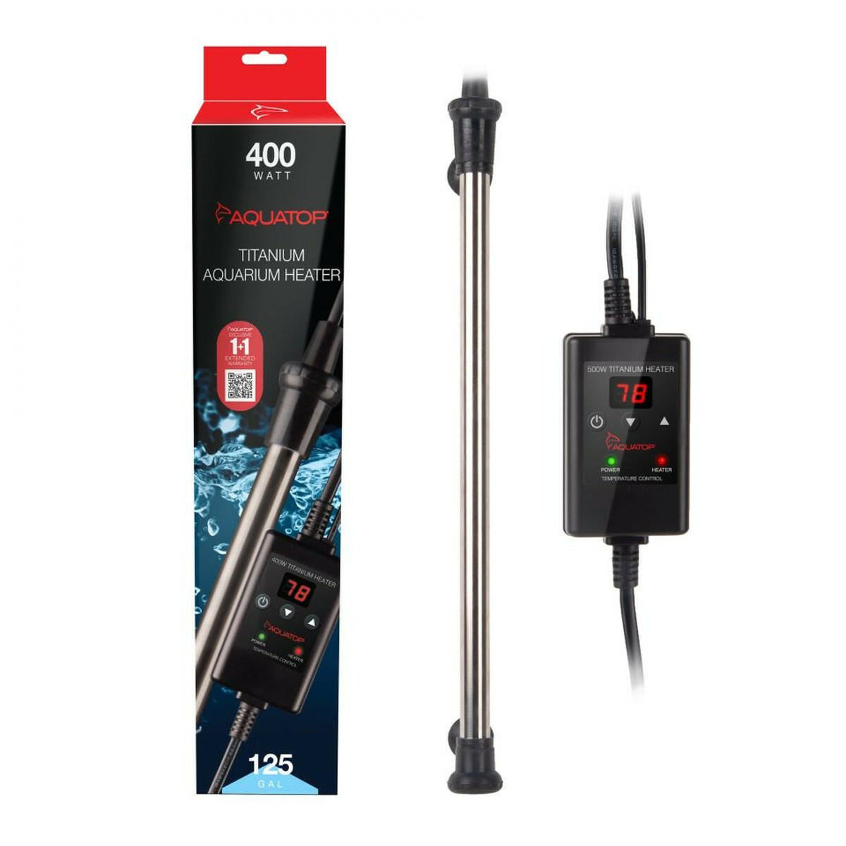 AQUATOP 400W Titanium Heater with Controller for Aquariums up to 125 Gallons TH-C400 Aquatop