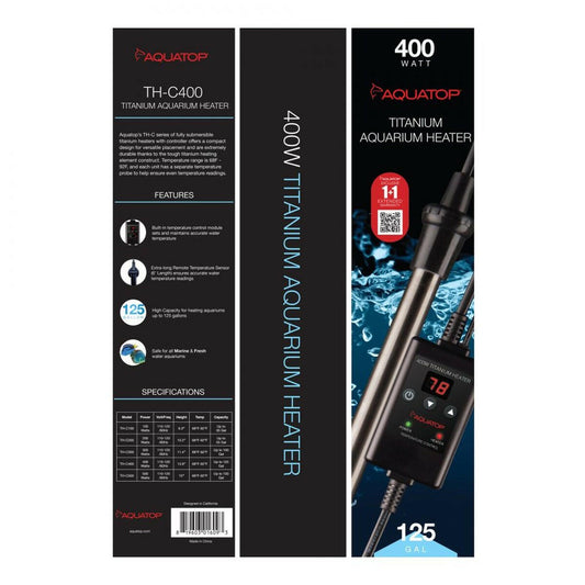 AQUATOP 400W Titanium Heater with Controller for Aquariums up to 125 Gallons TH-C400 Aquatop