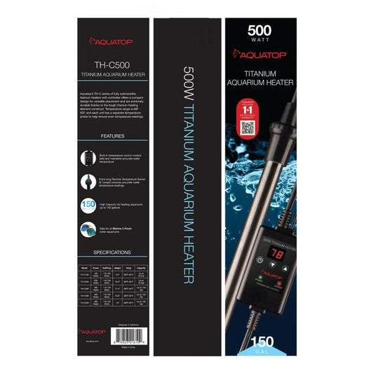 AQUATOP 500W Titanium Heater with Controller for Aquariums up to 150 Gallons TH-C500 Aquatop