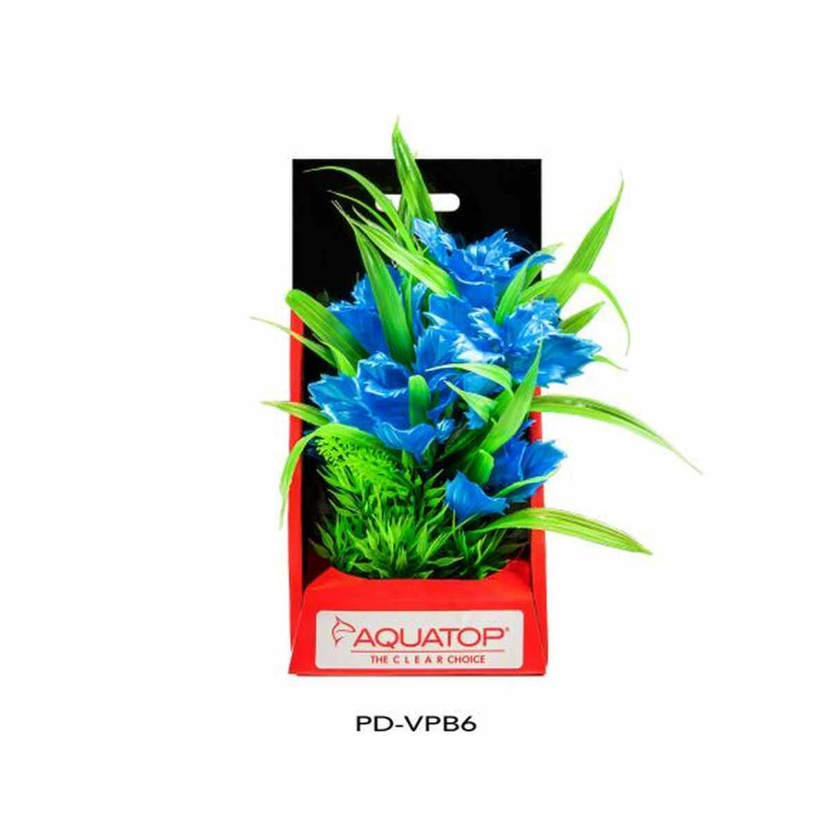 AQUATOP 6" Garden Blue Vibrant Wild Plastic Plant PD-VGB6 Aquatop