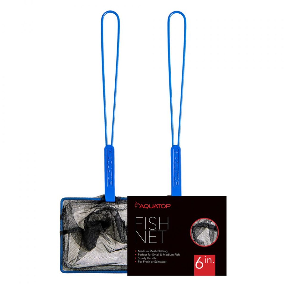 AQUATOP 6" Medium Mesh Aquarium Fish Net with 11.5-Inch Handle, AQ-FNO6M Aquatop