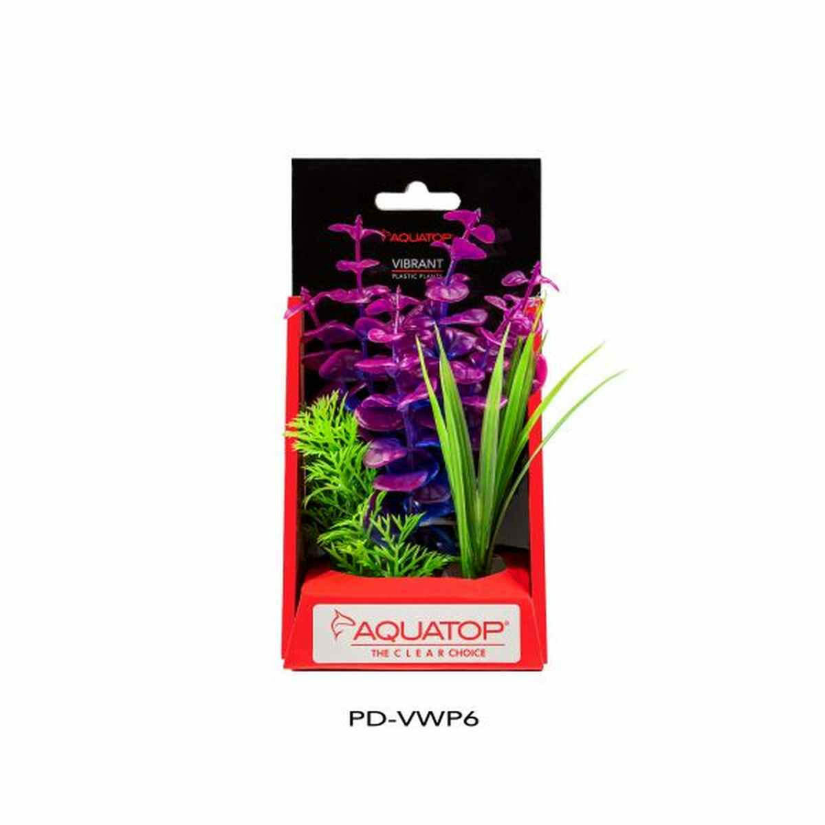 AQUATOP 6" Purple Vibrant Wild Plastic Plant PD-VWP6 Aquatop