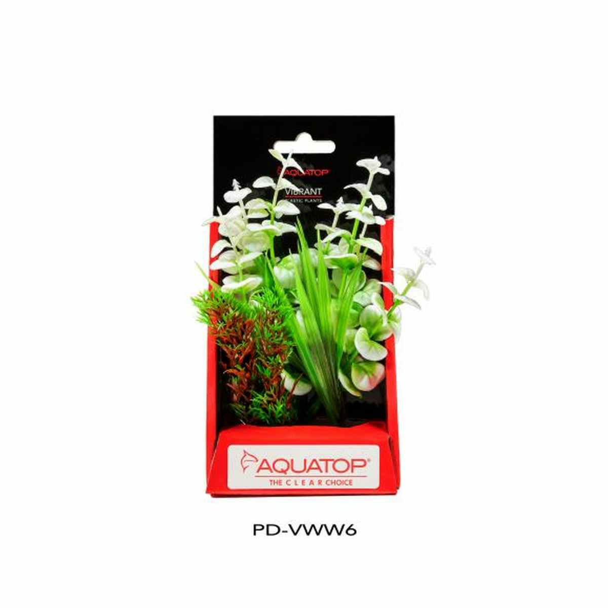 AQUATOP 6" White Vibrant Wild Plastic Plant PD-VWW6 Aquatop