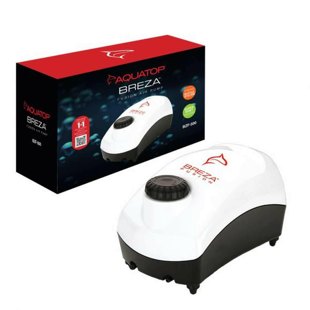 AQUATOP Breza Fusion Aquarium Air Pump Dual Outlet, Super Quiet, up to 55 Gal Fish Tank, BZF-500 Aquatop