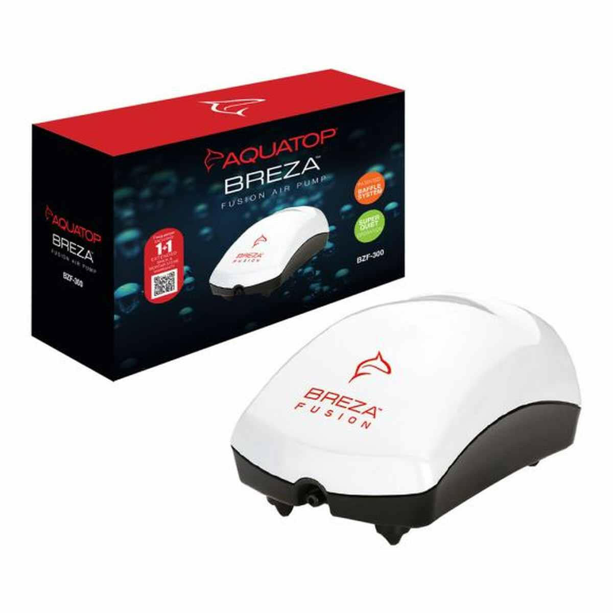 AQUATOP Breza Fusion Aquarium Air Pump Single Outlet, Super Quiet, up to 30 Gal Fish Tanks, BZF-300 Aquatop