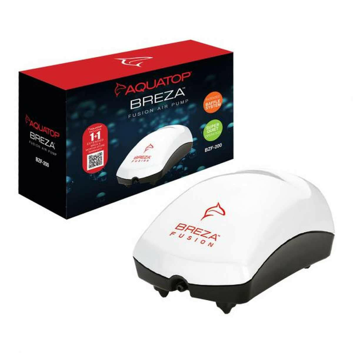 AQUATOP Breza Fusion Aquarium Air Pump Single Outlet, Super Quiet, up to 20 Gal Fish Tanks, BZF-200 Aquatop