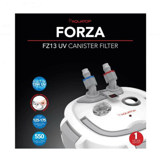 AQUATOP Forza Canister Filter - 13W UV - 550 GPH Flow Rate - Ideal for 125-175-Gal Tanks, FZ13 Aquatop