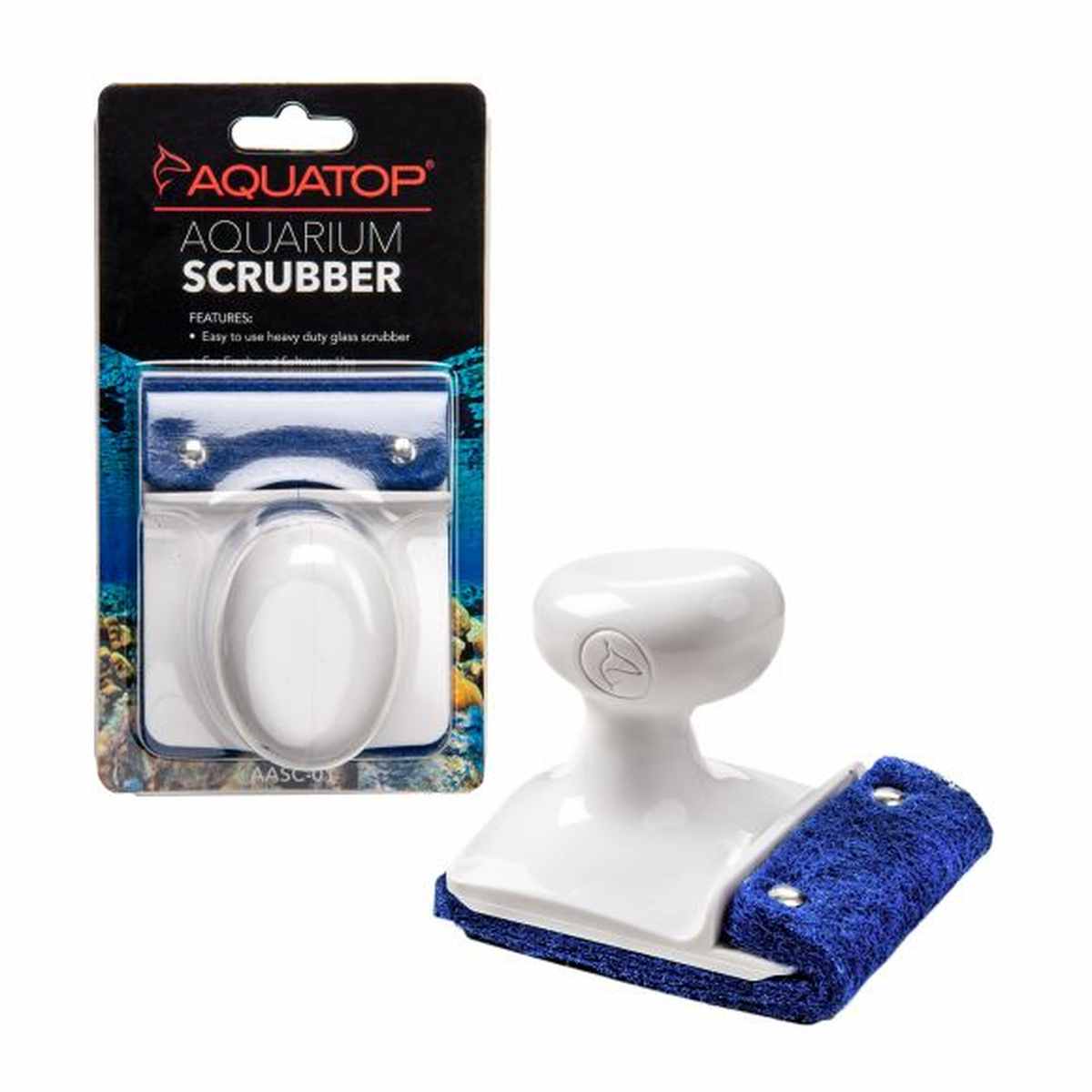 AQUATOP Heavy-Duty Aquarium Scrubber with Ergonomic Handle – AASC-01 Aquatop