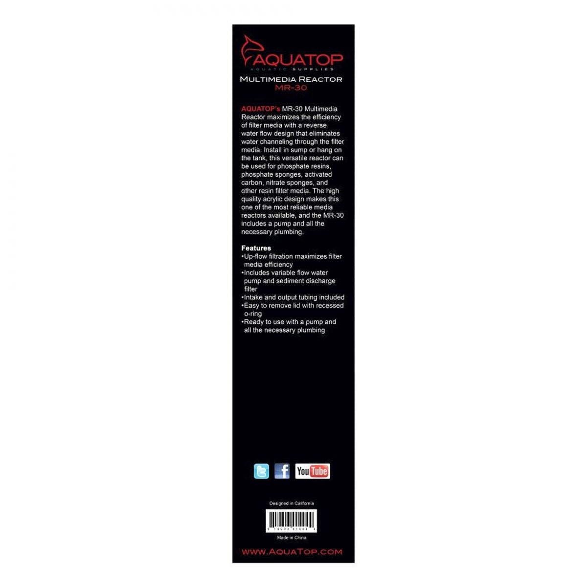 AQUATOP MR-30 152 GPH Media Reactor Aquatop
