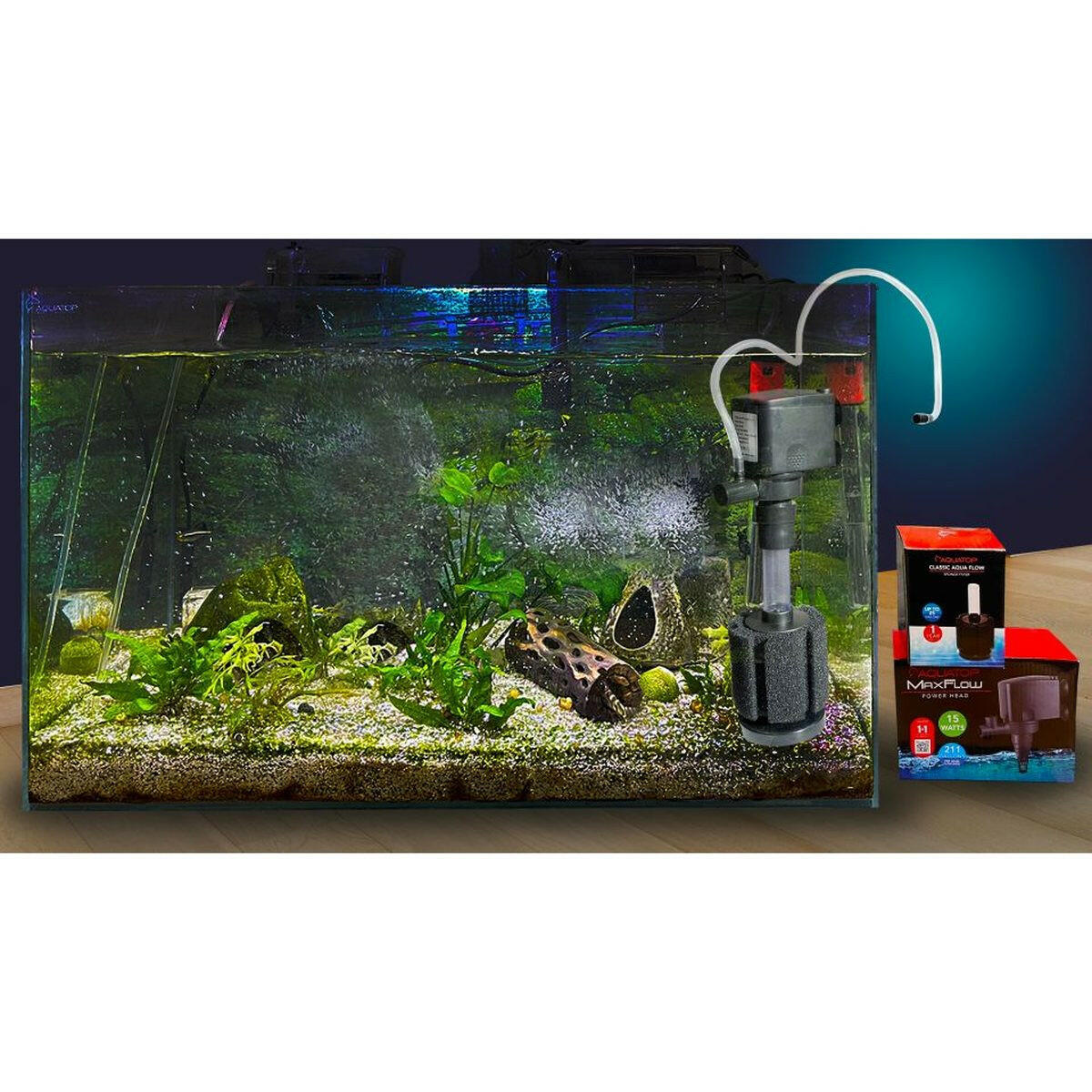 AQUATOP MaxFlow 343 GPH Submersible Aquarium Power Head – PH-16 Aquatop