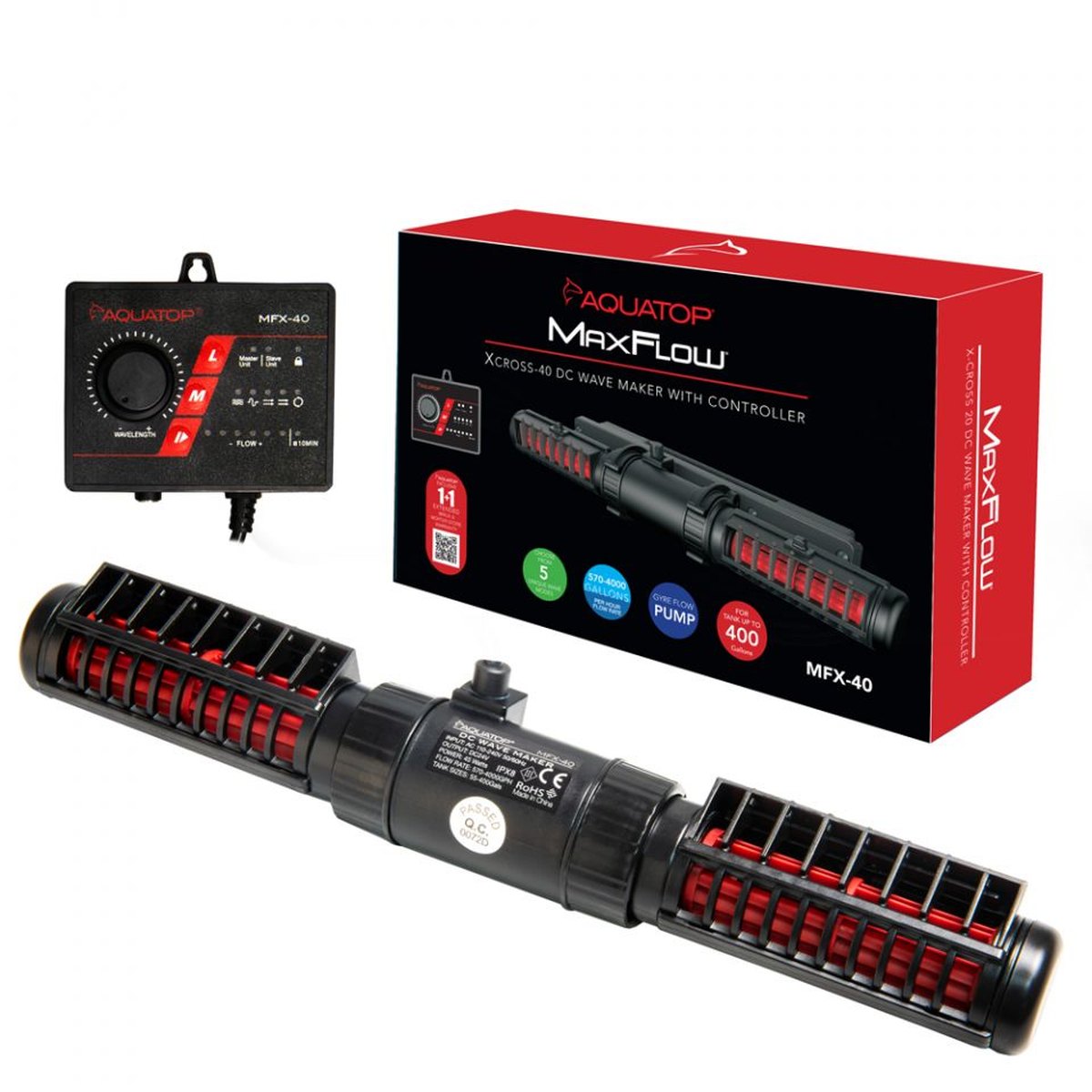 AQUATOP MaxFlow X-Cross DC Wave Maker 4000 GPH with Controller – MFX-40 Aquatop