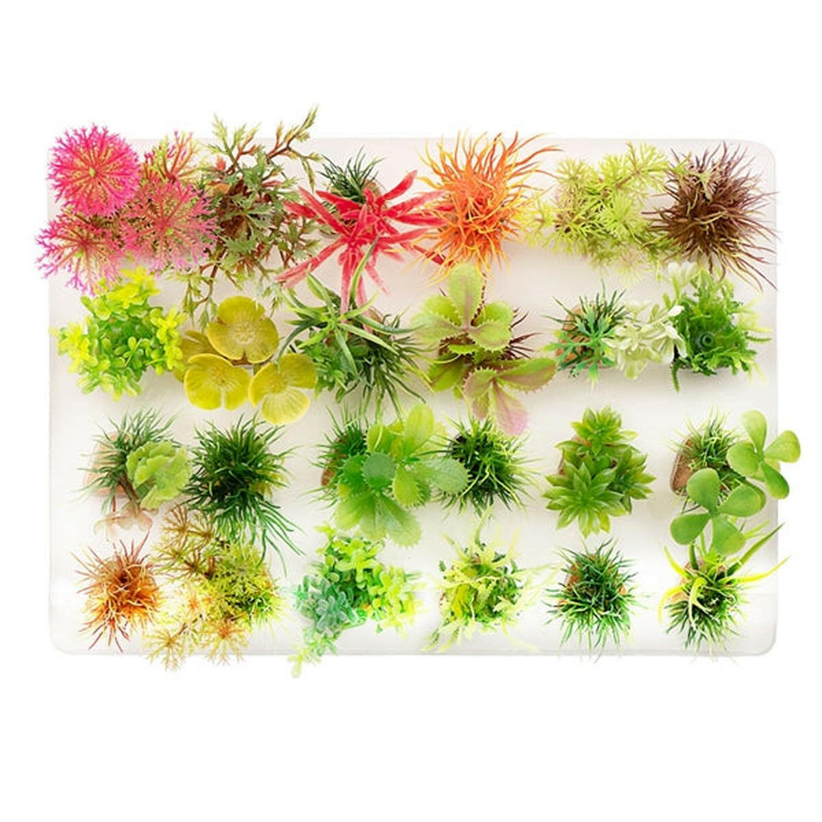 AQUATOP Plastic Aquarium Plants - Assorted Colors (2-3", 24 Pack).