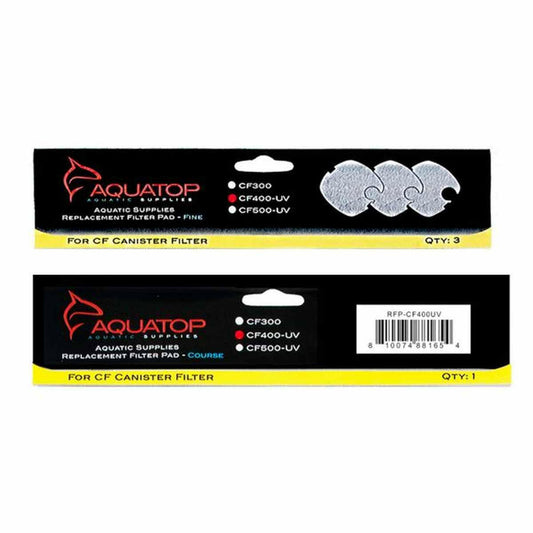 AQUATOP Replacement White Filter Pads 3-Pack for CF-400MKII Canister Filters (RFP-CF400).