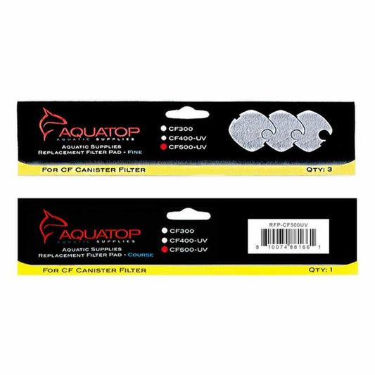 AQUATOP Replacement White Filter Pads 3-Pack for CF-500MKII Canister Filters (RFP-CF500).