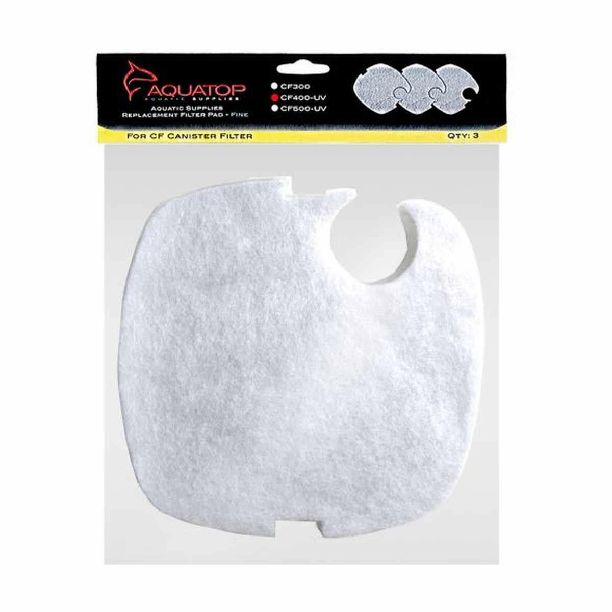AQUATOP Replacement White Filter Pads 3-Pack for CF-400MKII Canister Filters (RFP-CF400