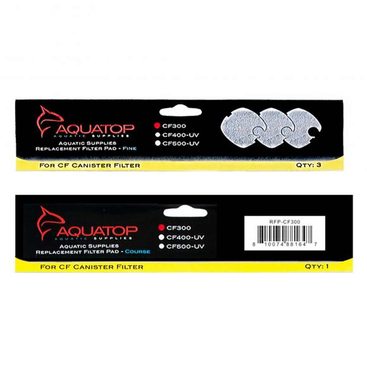 AQUATOP Replacement White Filter Pads 3-Pack for CF-300MKII Canister Filters, RFP-CF300 Aquatop