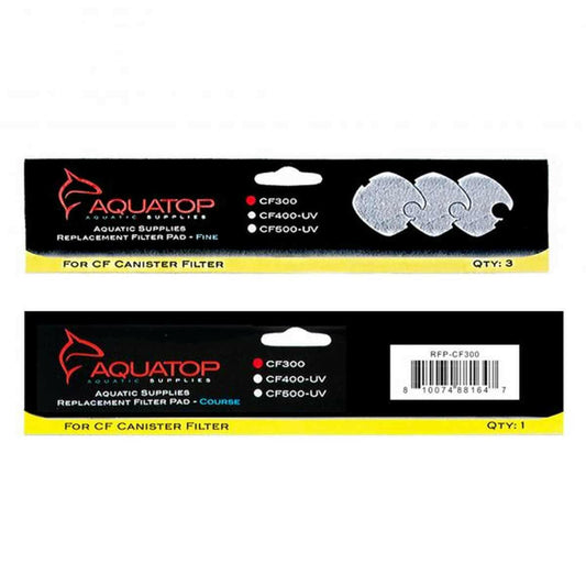 AQUATOP Replacement White Filter Pads 3-Pack for CF-300MKII Canister Filters, RFP-CF300.