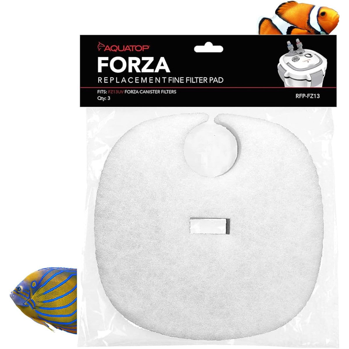 AQUATOP Replacement White Filter Pads 3-Pack for Forza FZ13 Canister Filters, RFP-FZ13 Aquatop