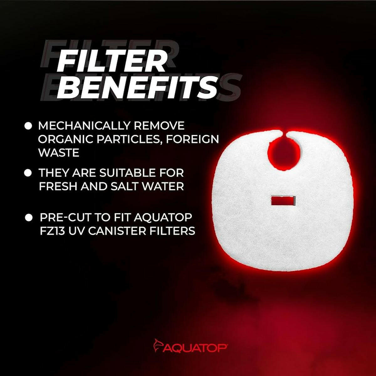 AQUATOP Replacement White Filter Pads 3-Pack for Forza FZ9 Canister Filters, RFP-FZ9.