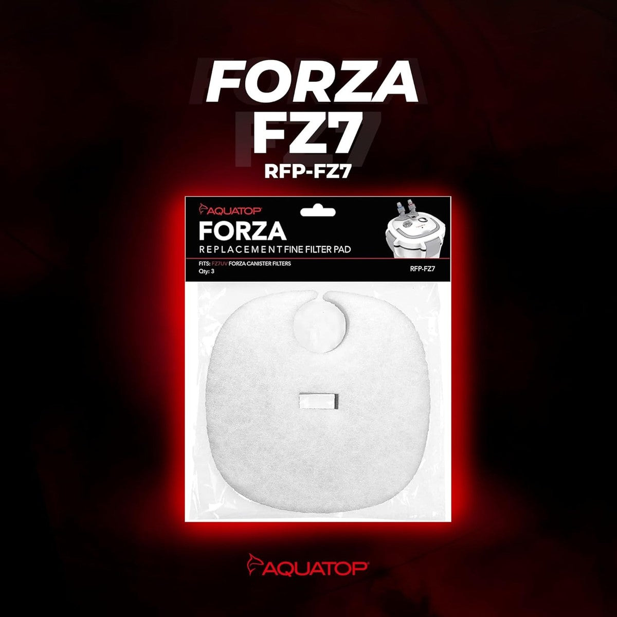 AQUATOP Replacement White Filter Pads 3-Pack for Forza FZ7 Canister Filters, RFP-FZ7 Aquatop