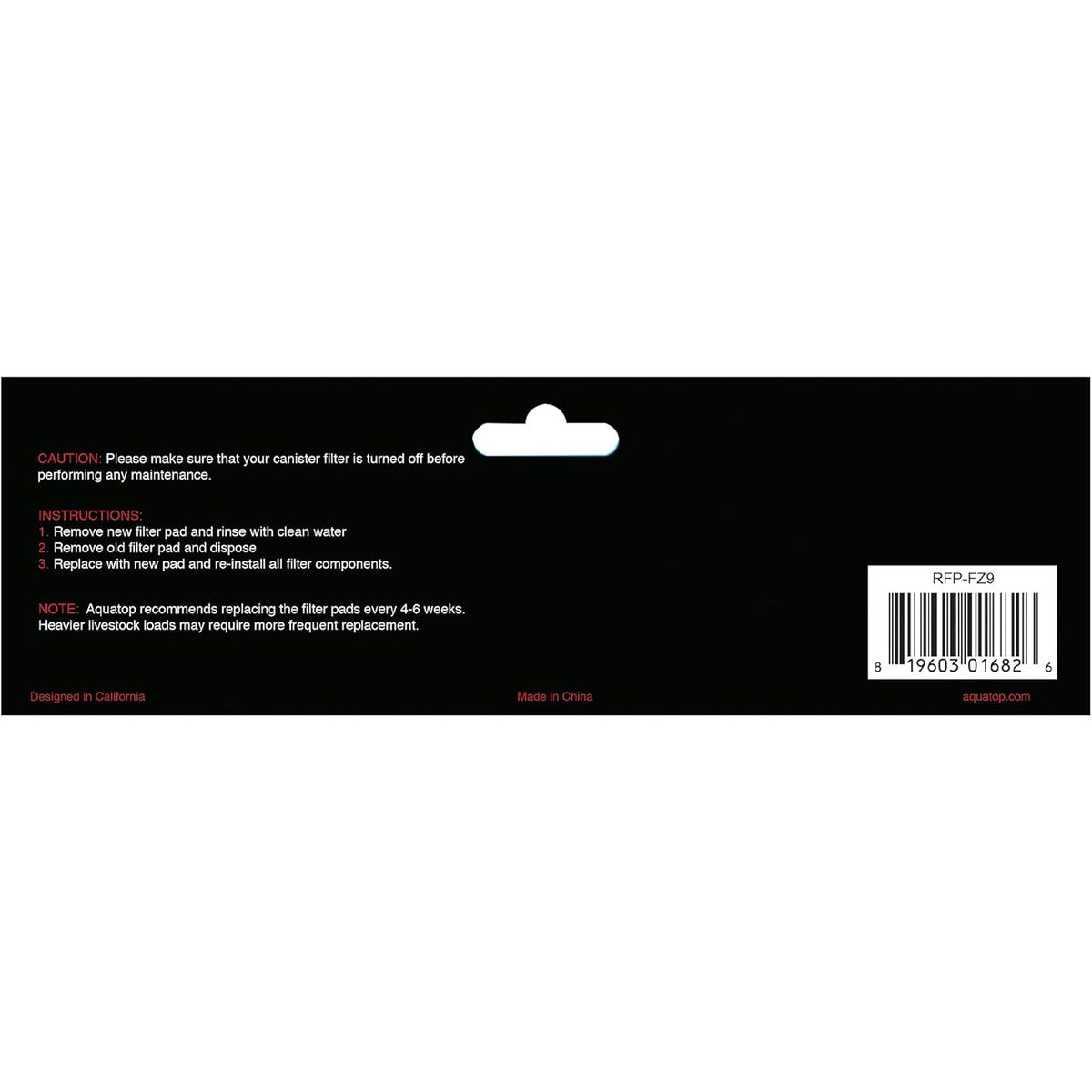 AQUATOP Replacement White Filter Pads 3-Pack for Forza FZ9 Canister Filters, RFP-FZ9 Aquatop