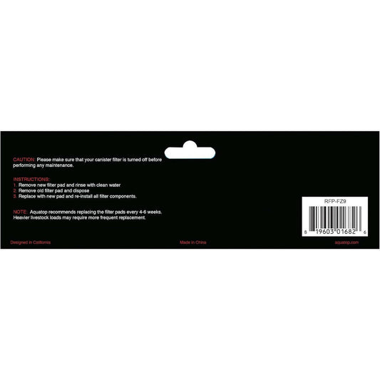 AQUATOP Replacement White Filter Pads 3-Pack for Forza FZ9 Canister Filters, RFP-FZ9.