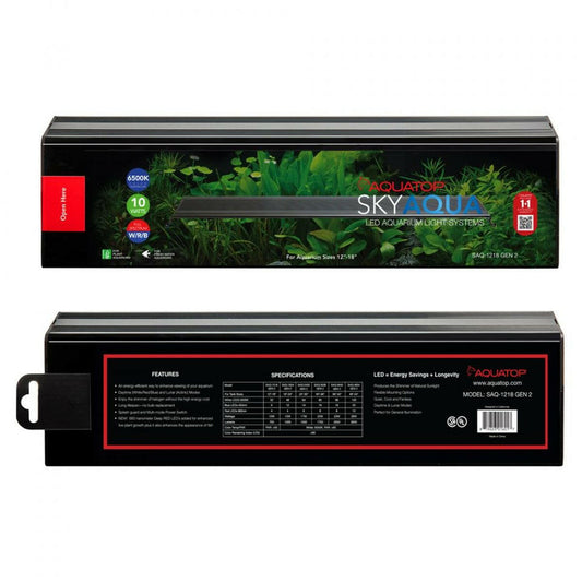 AQUATOP SkyAqua 12"-18" Bright Aquarium LED Light (W/RGB) with Multi-Mode Power Switch (SAQ-1218).