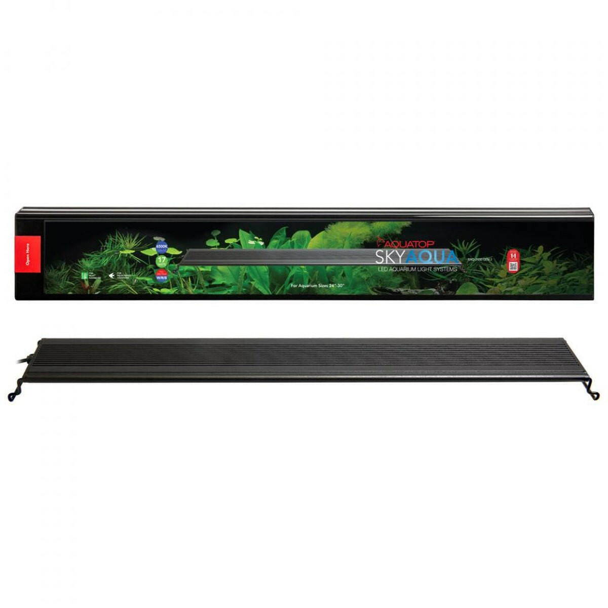 AQUATOP SkyAqua 24"-30" Bright Aquarium LED Light (W/RGB) with Multi-Mode Power Switch (SAQ-2430