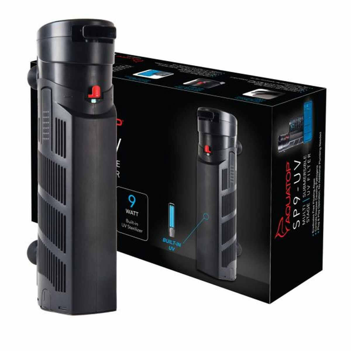 AQUATOP Submersible Filter with 9W UV, 264 GPH for Aquariums up to 100-Gal, SP9-UV Aquatop