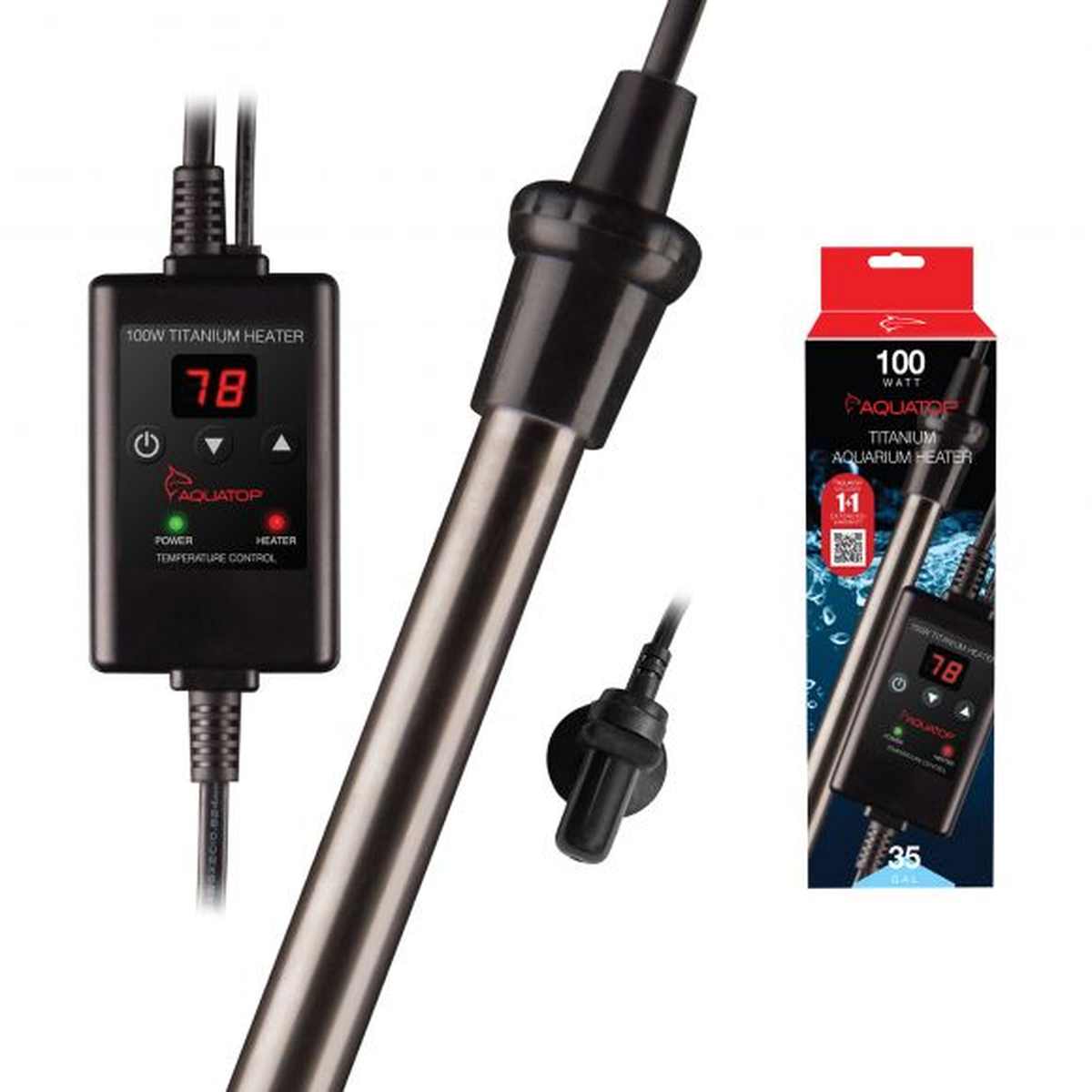 AQUATOP TH-C100 100-Watt Titanium Heater with Controller Aquatop
