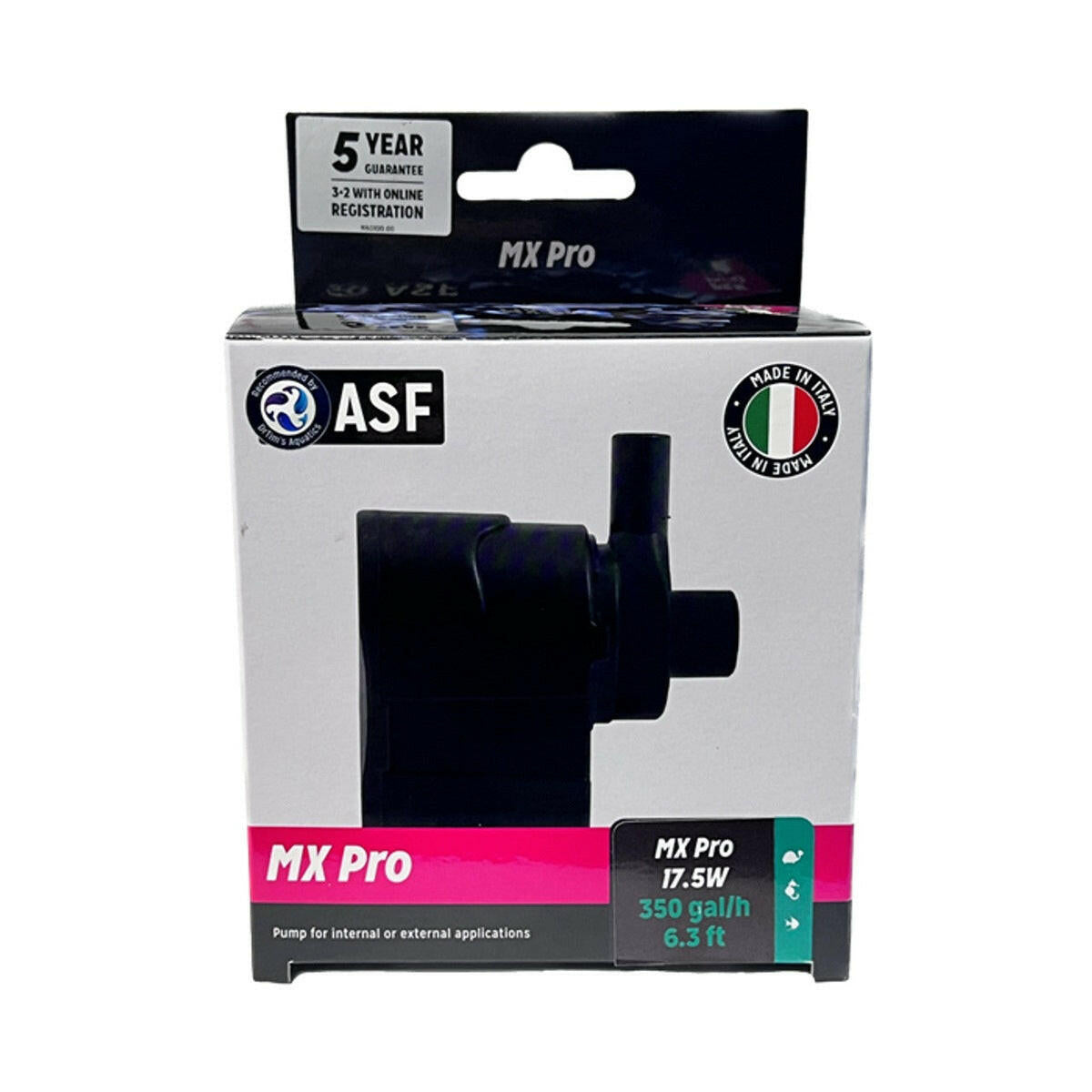 ASF MX Pro Pump — 350 GPH Compact Submersible Utility/Return Pump